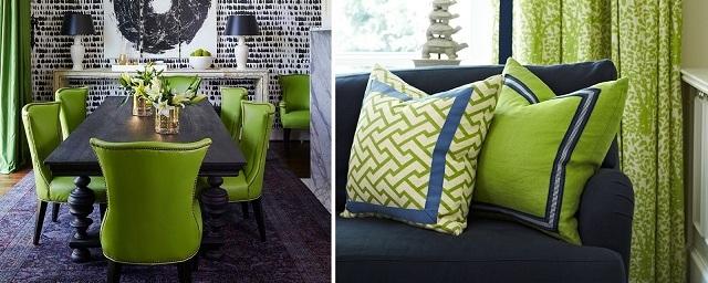 Использование цвета гринери в дизайне интерьера дома