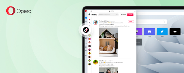 Браузер Opera первым встроил в свою оболочку соцсеть TikTok