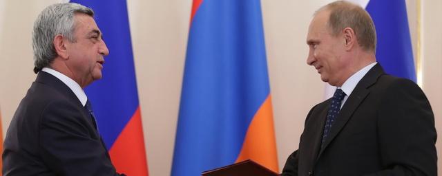 Владимир Путин встретился с прибывшим в Россию президентом Армении