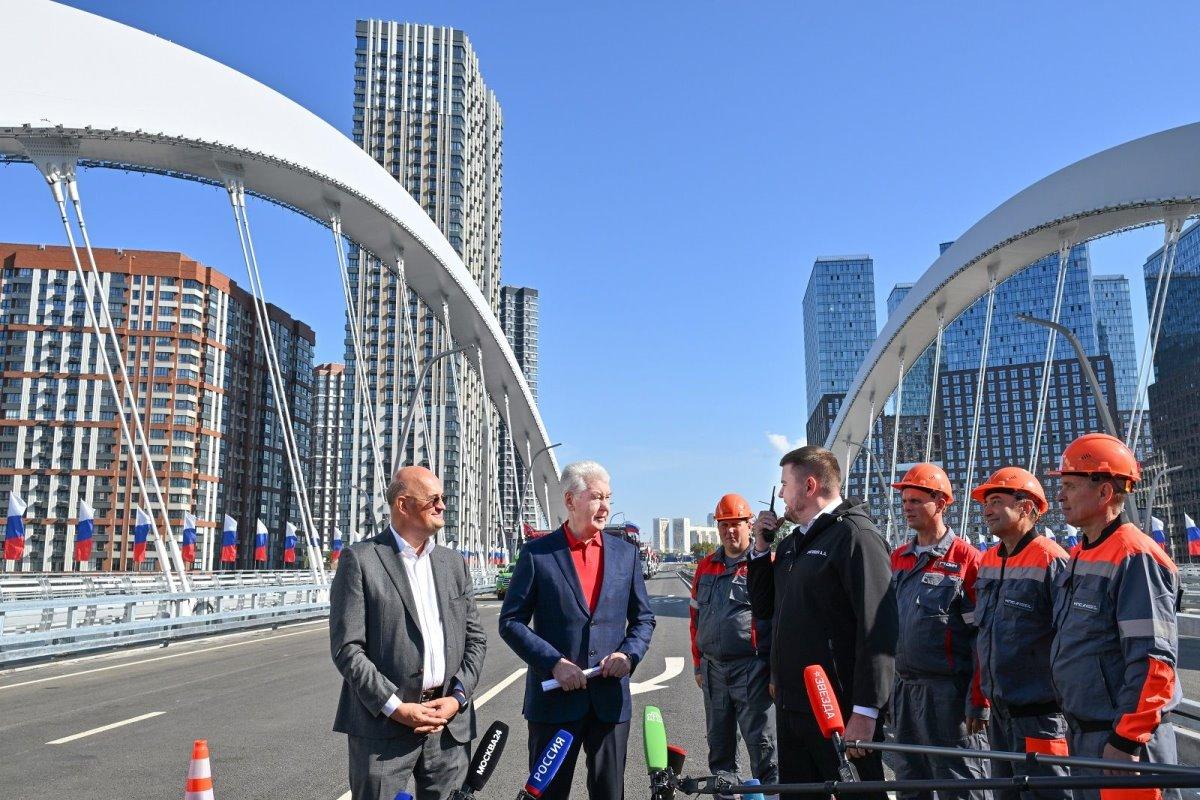 Сергей Собянин дал старт движению по мосту Академика Королёва через Москву-реку