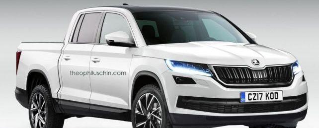 Опубликовано первое рендерное изображение пикапа Skoda Kodiaq