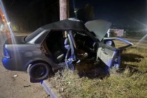 Два человека пострадали в ночном ДТП с легковым автомобилем в Липецке