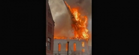 A 160-year-old church in Massachusetts burns down after being struck by lightning - Video