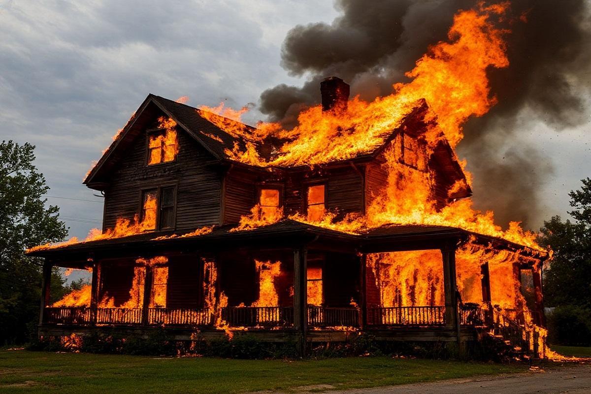 Женщина подожгла дом с семерыми мужчинами в качестве мести за пьянство