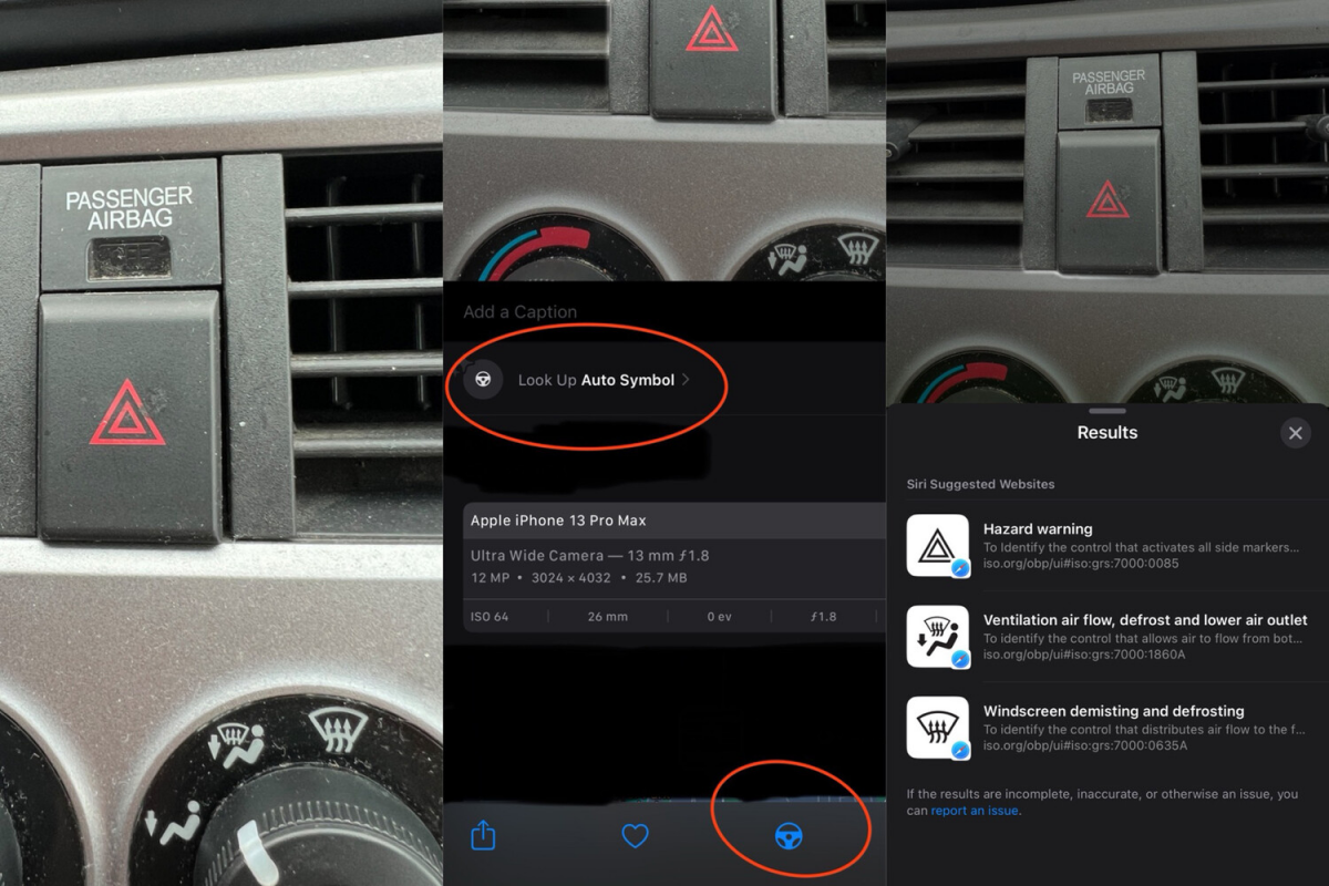 В iOS 17 владельцы устройств Apple смогут распознавать предметы на приборной панели авто
