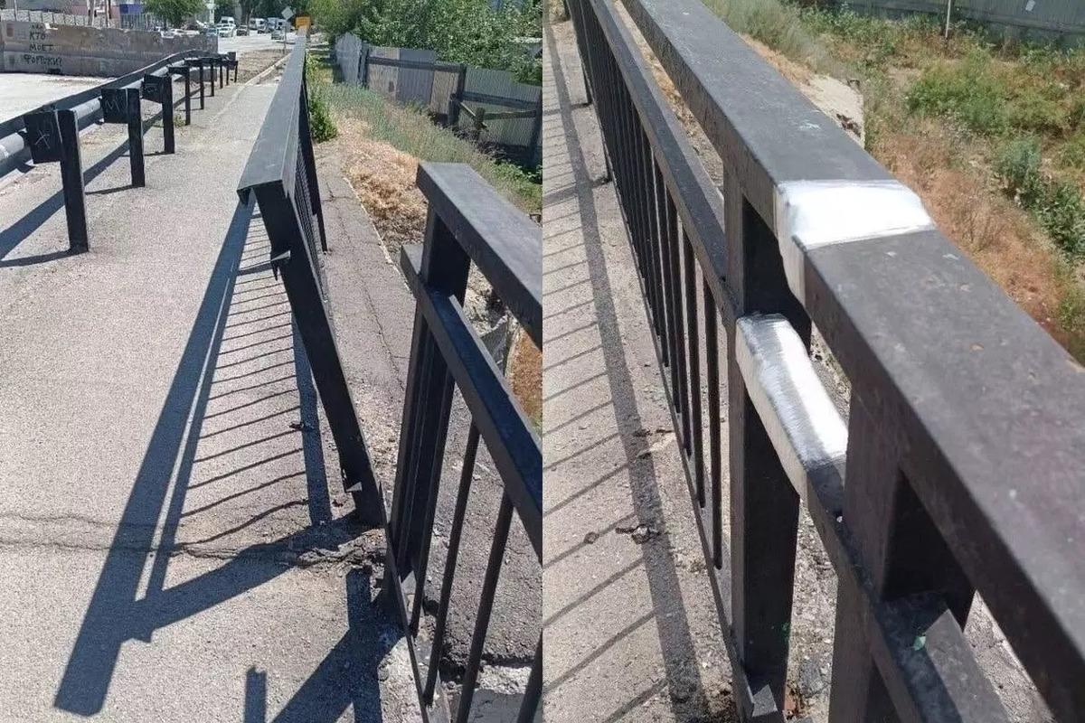 В Волгограде подрядчик «починил» мост с помощью скотча