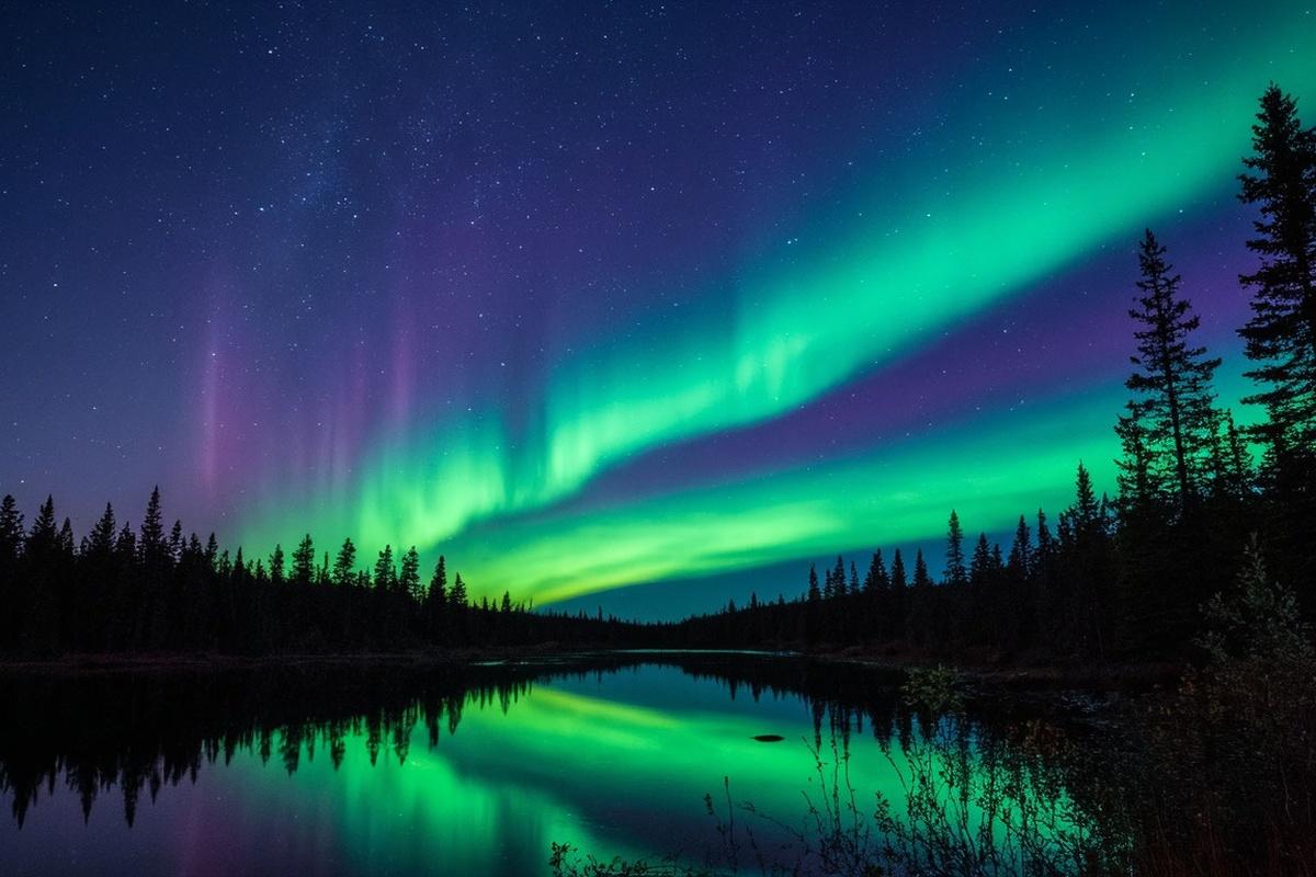 В Челябинской области наблюдалось северное сияние необычного цвета