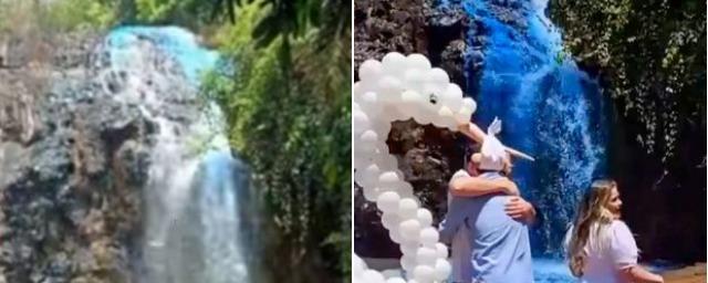 В Бразилии семейную пару могут привлечь к ответственности за подкрашивание водопада