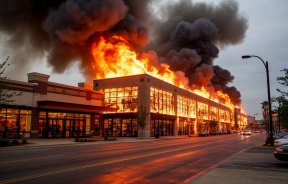 В Нововоронеже площадь пожара в ТЦ составила 200 кв. м