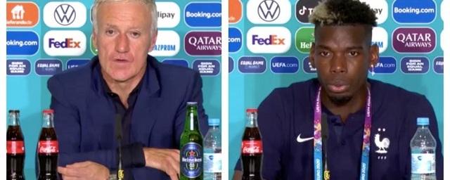 Погба убрал со стола бутылку пива во время пресс-конференции на Евро-2020