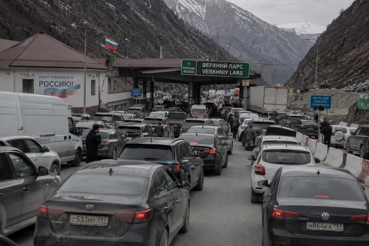 Граница встала: рекордный пассажиропоток и сломанная фура собрали 20 тысяч человек в очереди на Верхнем Ларсе