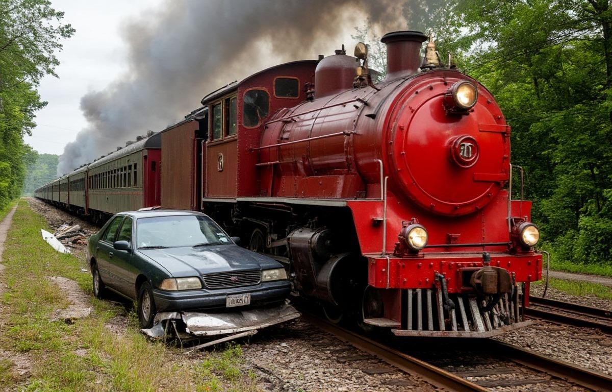 СКЖД: на Кубани грузовой поезд врезался в выехавшую на пути машину