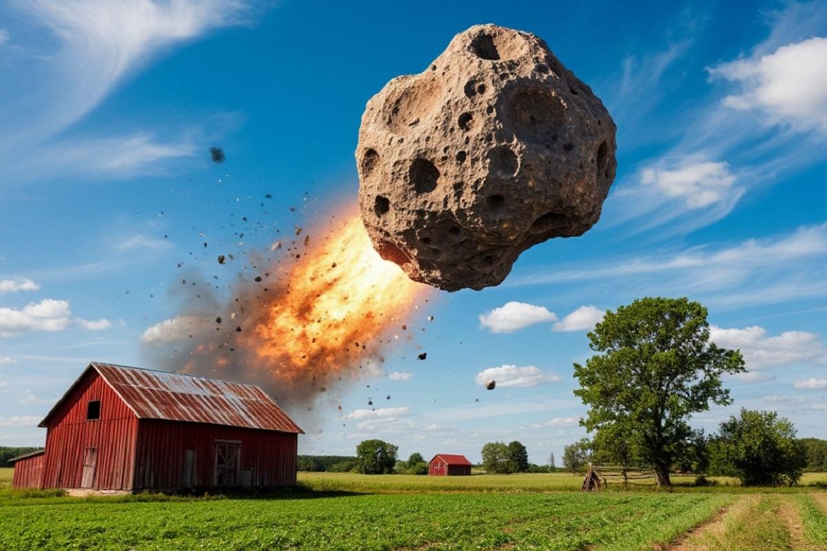 В Аргентине огромный волосатый шар рухнул на ферму