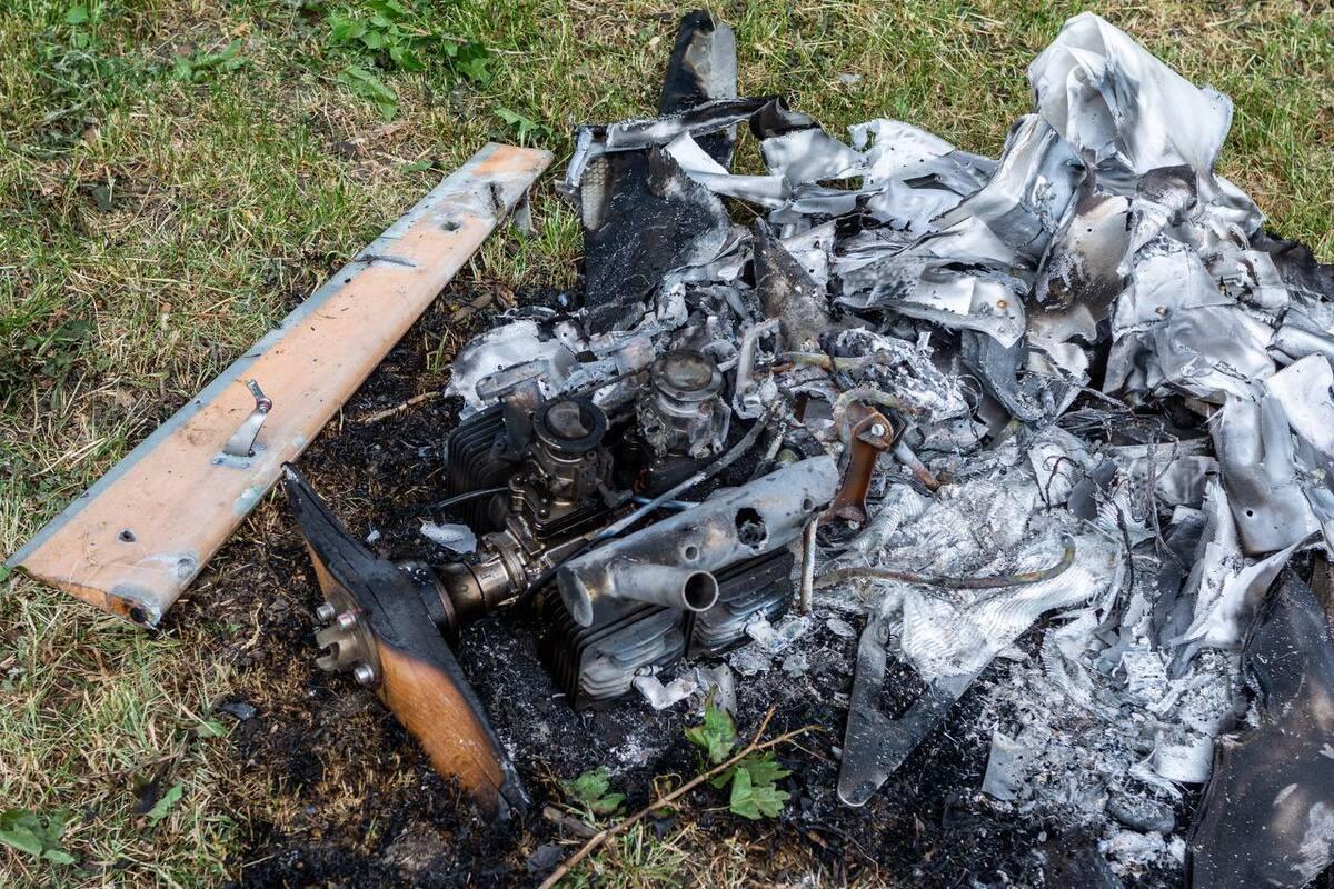 Беспилотник упал на дорогу в Волгоградской области