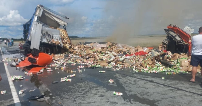 В Новосибирской области в ДТП с тремя фурами погиб водитель грузовика