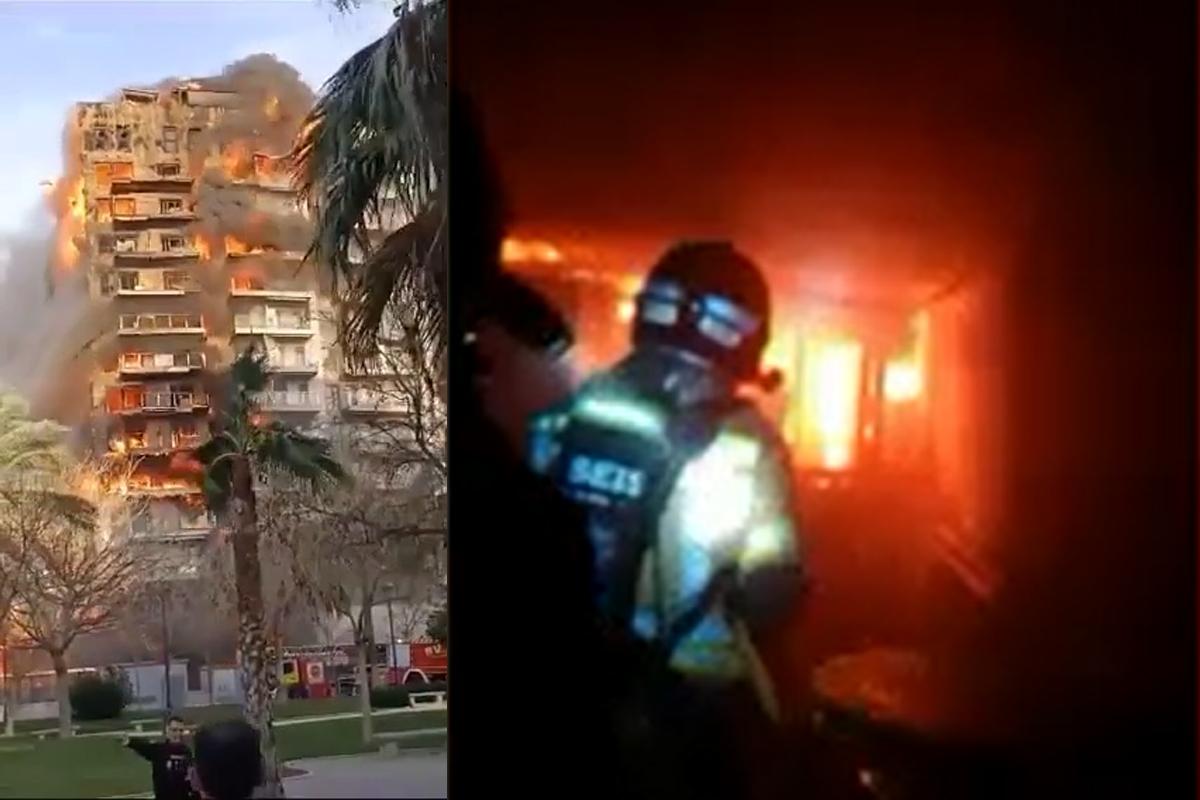 В Испании более 10 человек пострадали во время мощного пожара в жилом доме в Валенсии