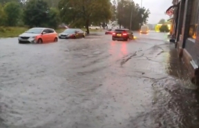 Выборг оказался затоплен из-за ливневых дождей