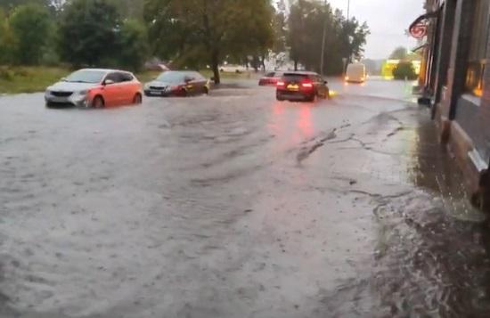 Выборг оказался затоплен из-за ливневых дождей
