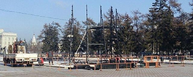 В Иркутске стартовал монтаж главной городской ели