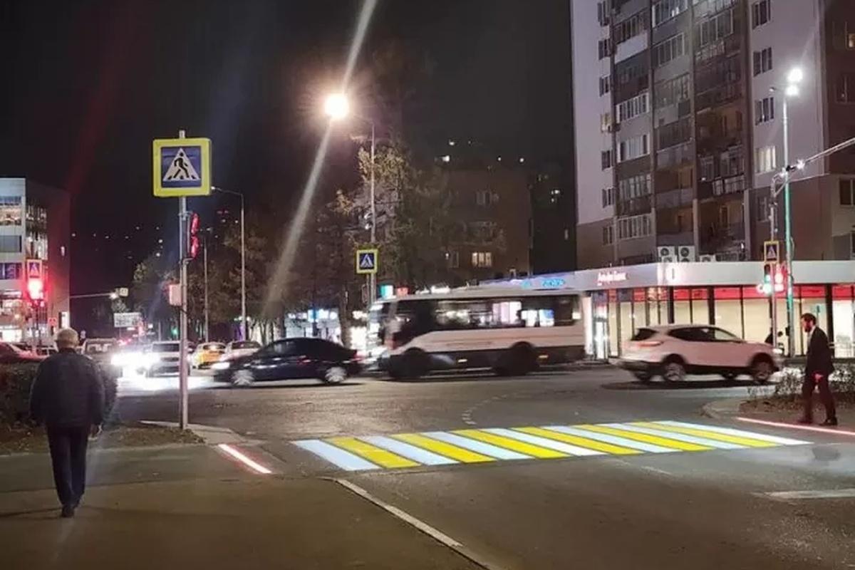 В Ивантеевке дополнительно подсветили пешеходные переходы