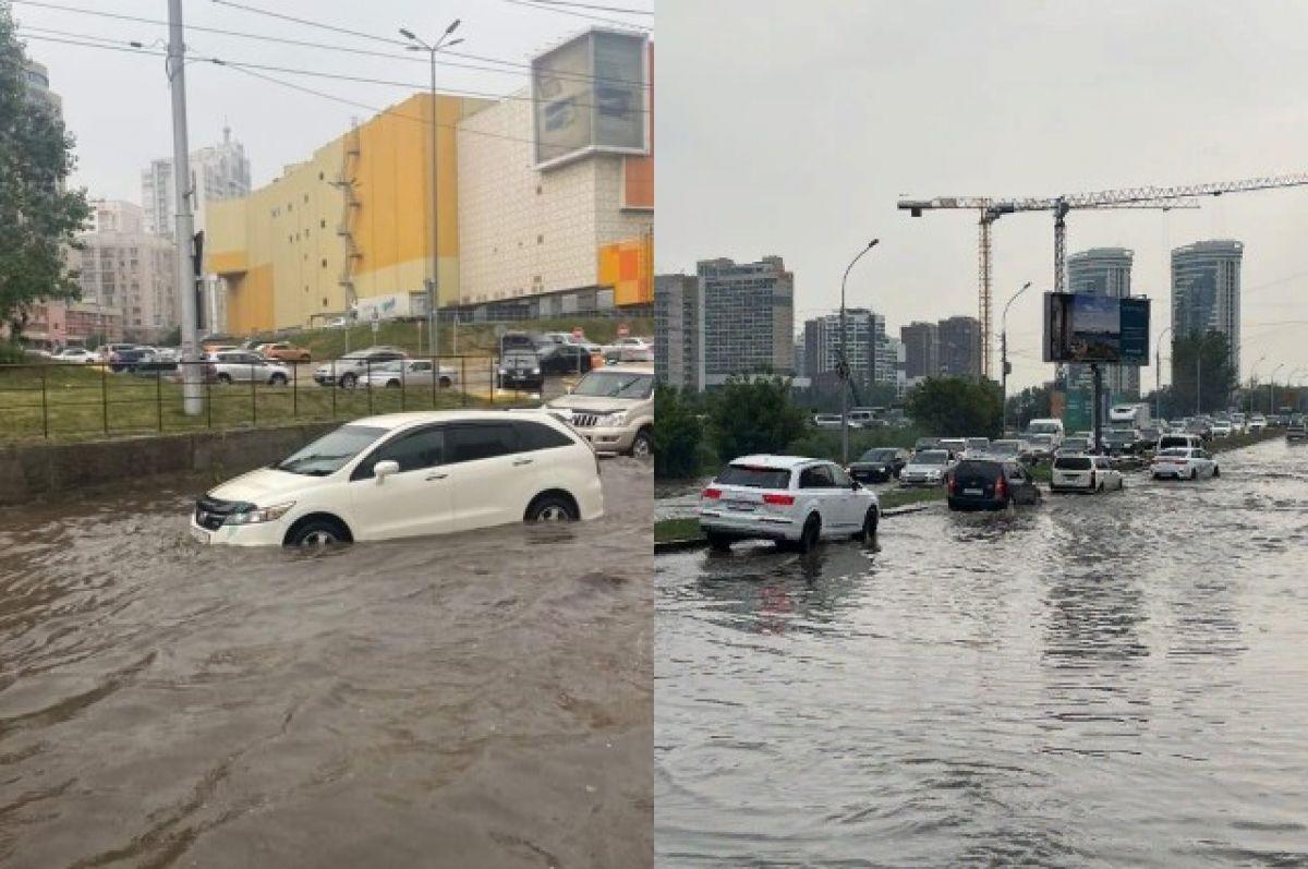 Новосибирск вечером 13 августа затопил ливень с градом