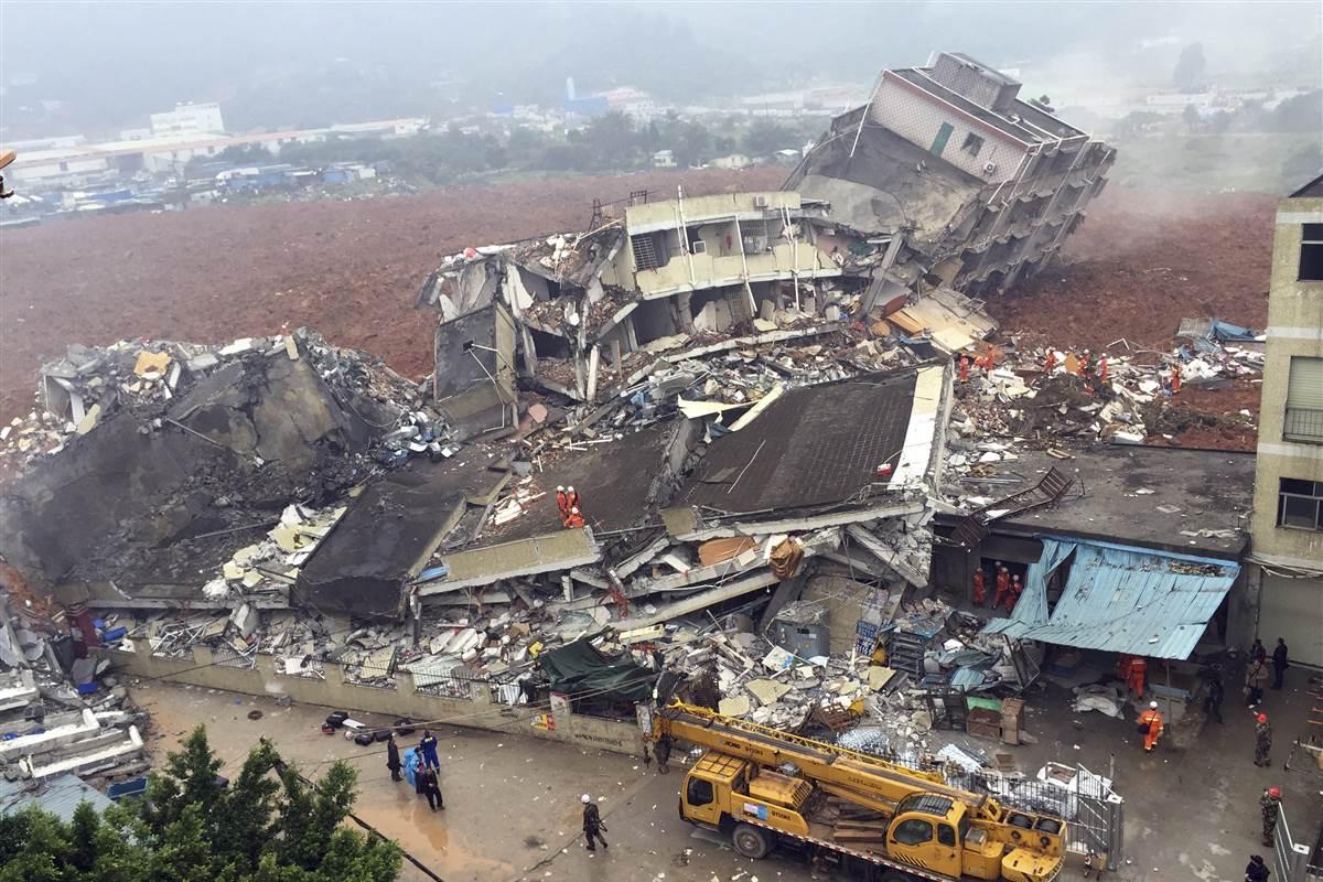 A landslide has covered more than 40 people in China