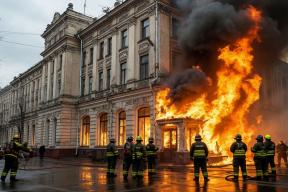 Губернатор Севастополя сообщил о пожаре в здании банка после удара ракет ВСУ