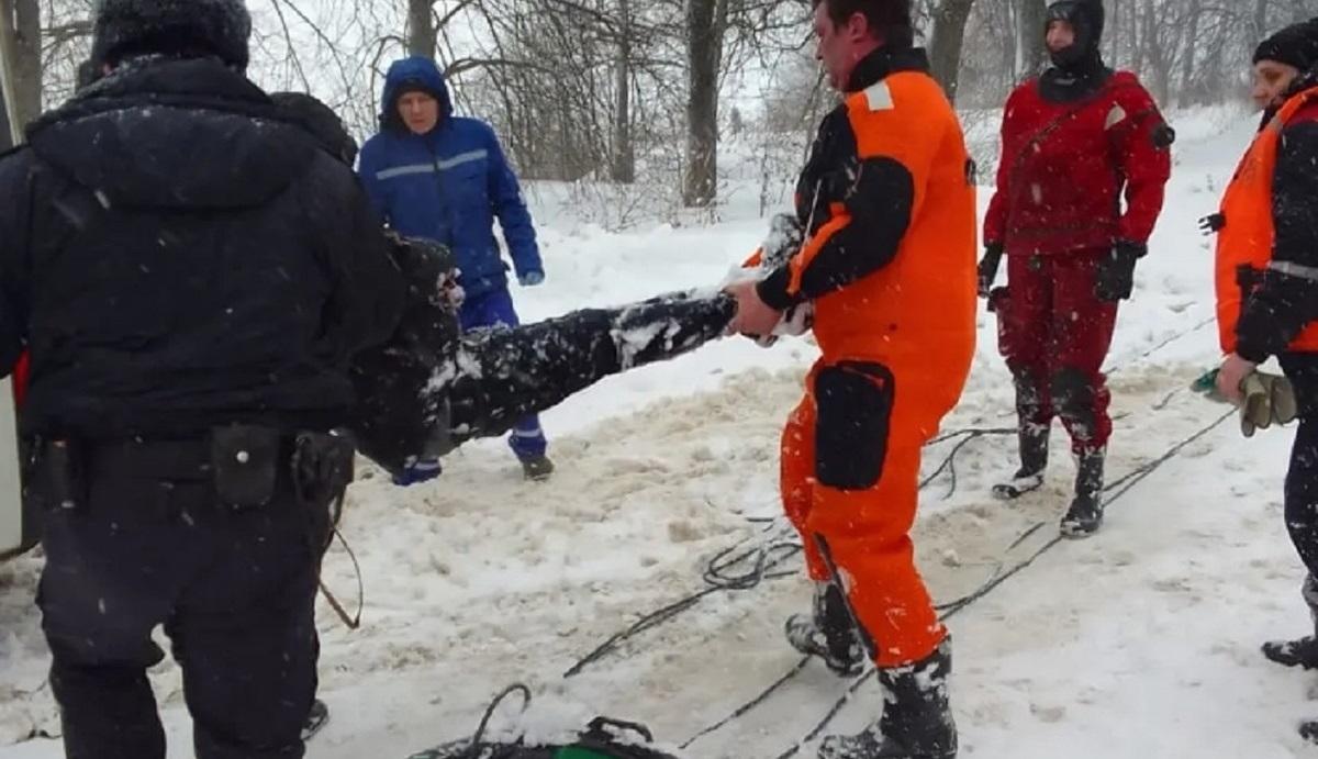 В Костроме спасатели вытащили из воды провалившегося под лед местного жителя