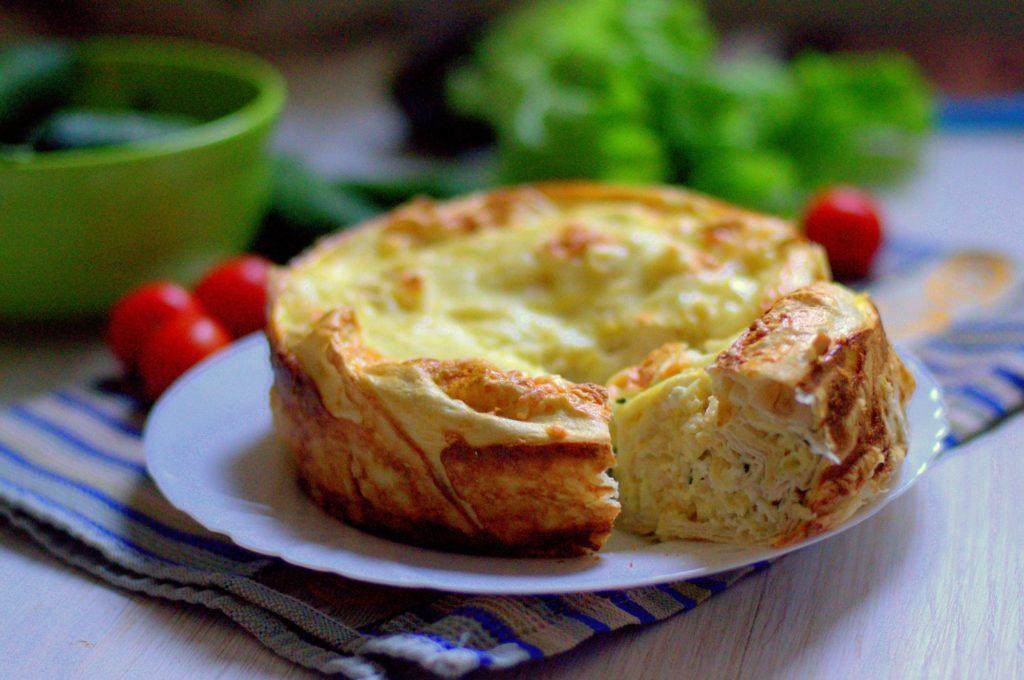 Рецепт пирога из лаваша с сыром и зеленью