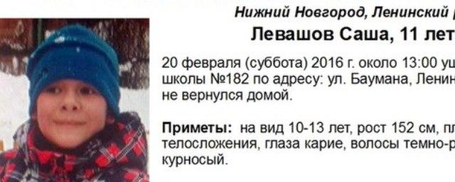 В Нижнем Новгороде разыскивают 11-летнего Александра Левашова