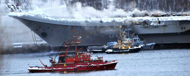 В Мурманске на крейсере «Адмирал Кузнецов» ликвидировали открытое горение