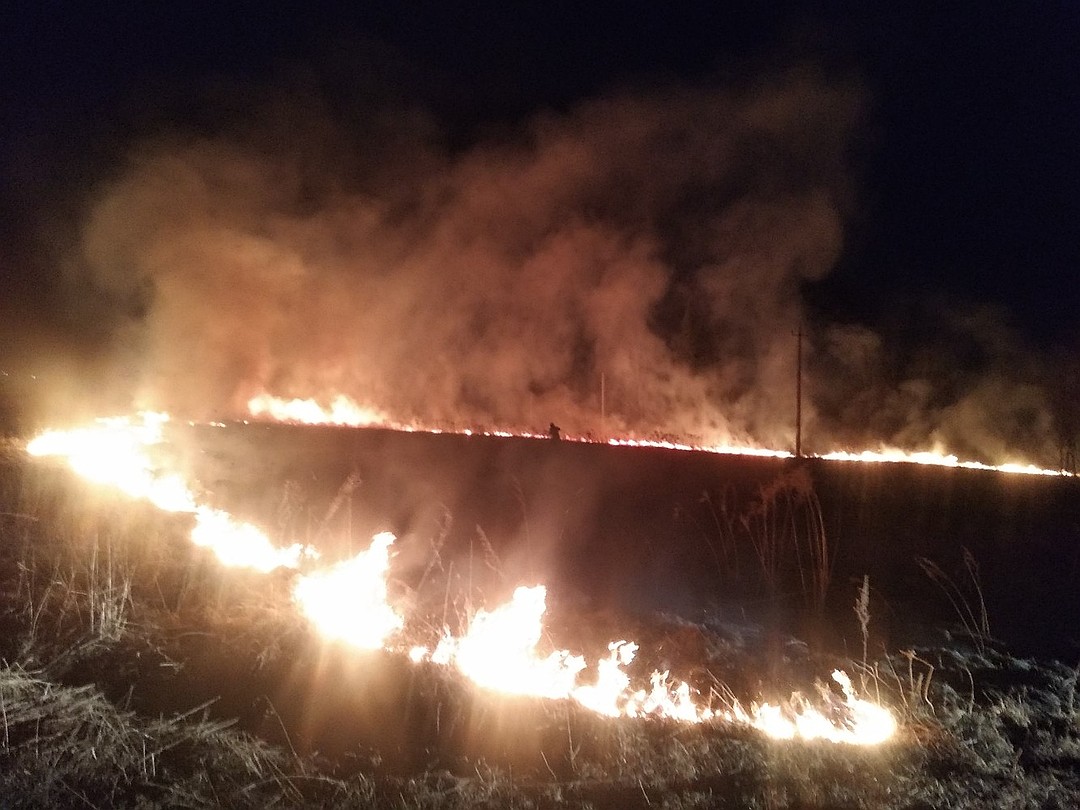 В Ижевске ночью на улице Камбарская загорелась трава