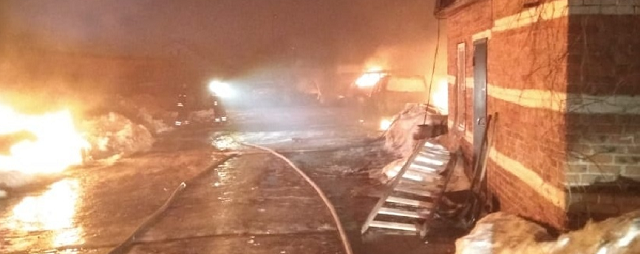 Несколько автомобилей и автобусов сгорели на автостоянке под Тулой