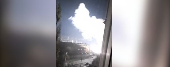 Мощный пожар на электроподстанции в Белгороде попал на видео