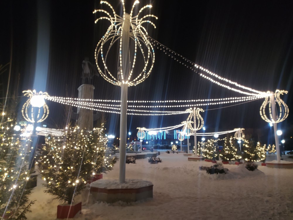 В Липецке начали устанавливать новогодние ёлки и световую иллюминацию