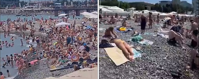 Российские туристы показали переполненные пляжи в Сочи