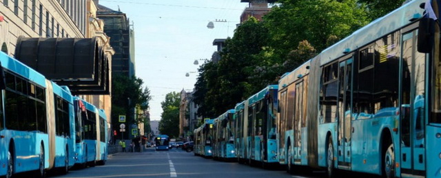 «Люди не могут попасть домой». Пассажиры просят увеличить количество автобусов в сторону Петергофа