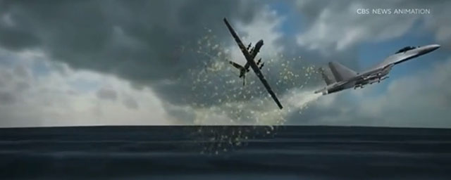 CBS показал смоделированное падение американского дрона MQ-9 Reaper в Черном море