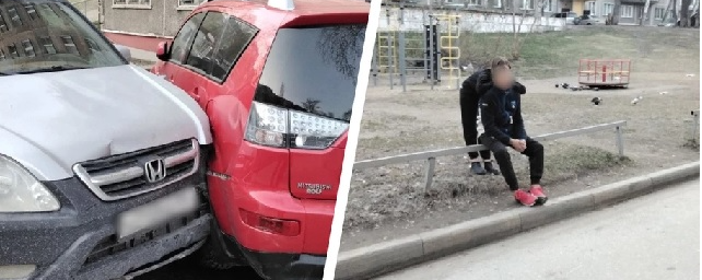 В Новосибирске пьяный подросток разбил две иномарки во дворе дома