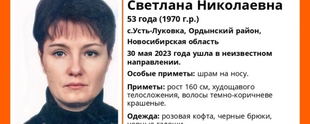 Под Новосибирском пропала женщина в розовой кофте и галошах
