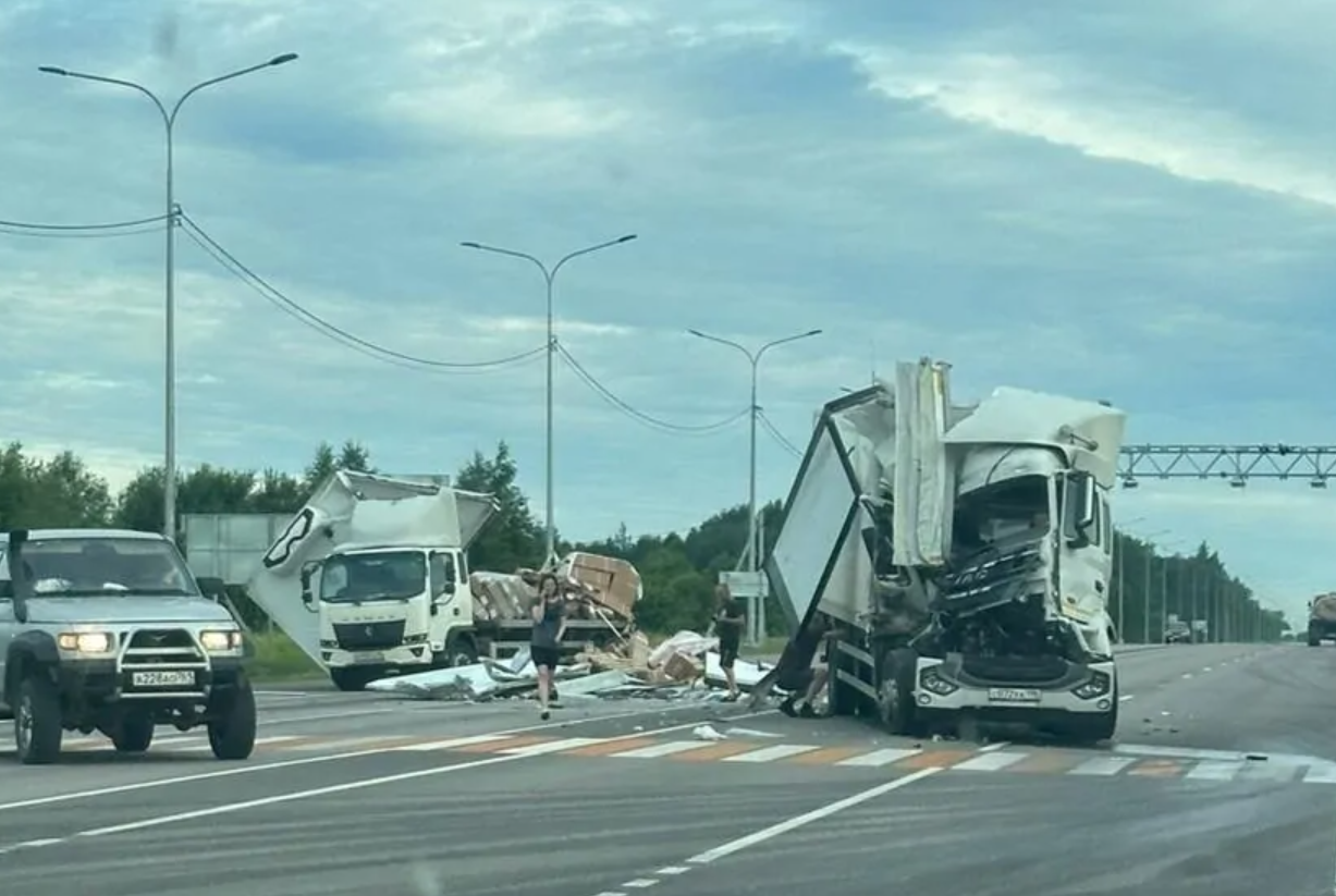 Две фуры не поделили дорогу под Вологдой