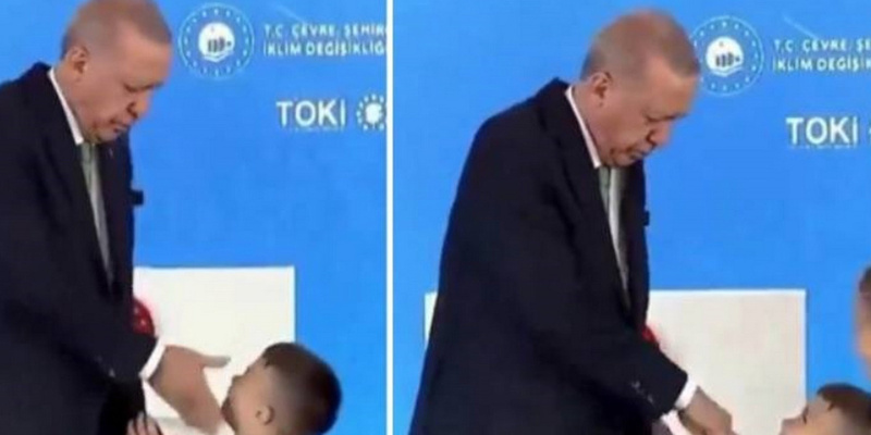 Эрдоган напомнил ребенку о национальной традиции, шлепнув его по щеке