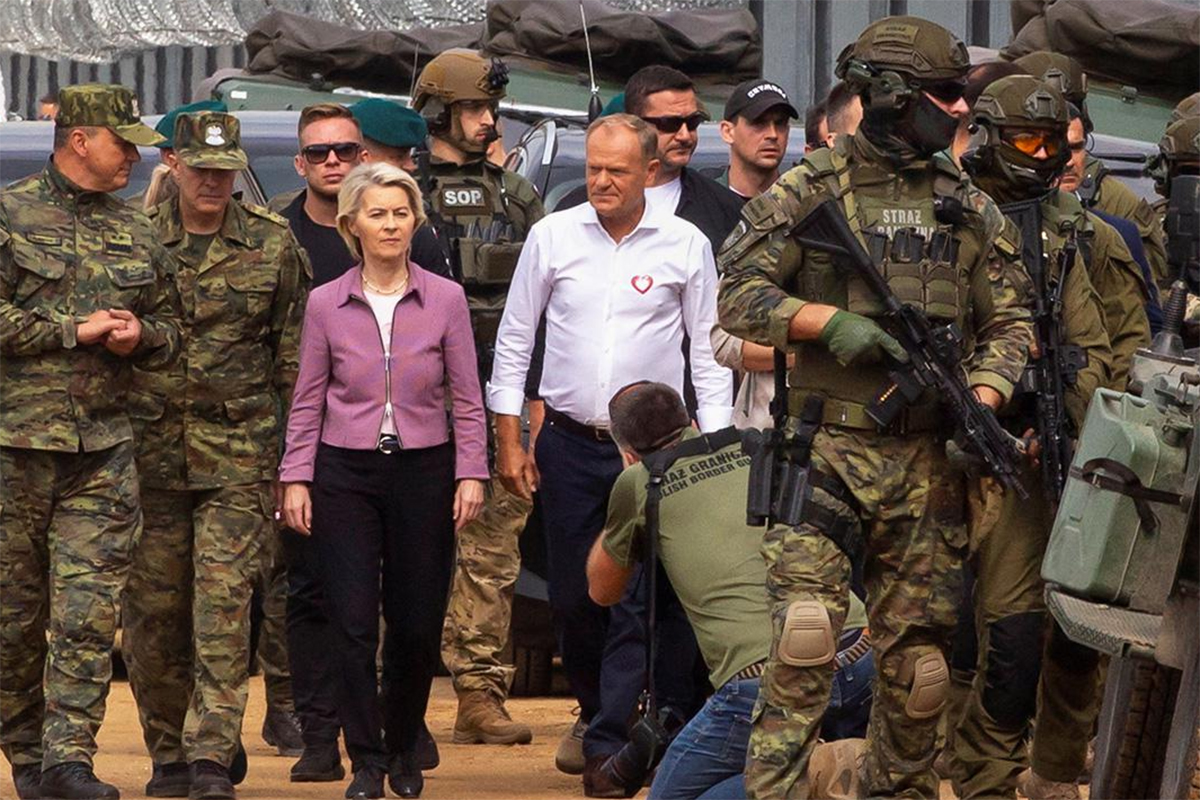 Туск и фон дер Ляйен посетили границу с Белоруссией вопреки предостережениям Туск и фон дер Ляйен посетили границу с Белоруссией вопреки предостережениям