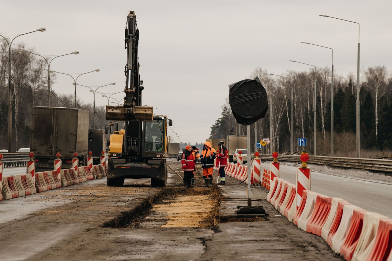 На Ярославском шоссе от Пушкина начались работы по реконструкции