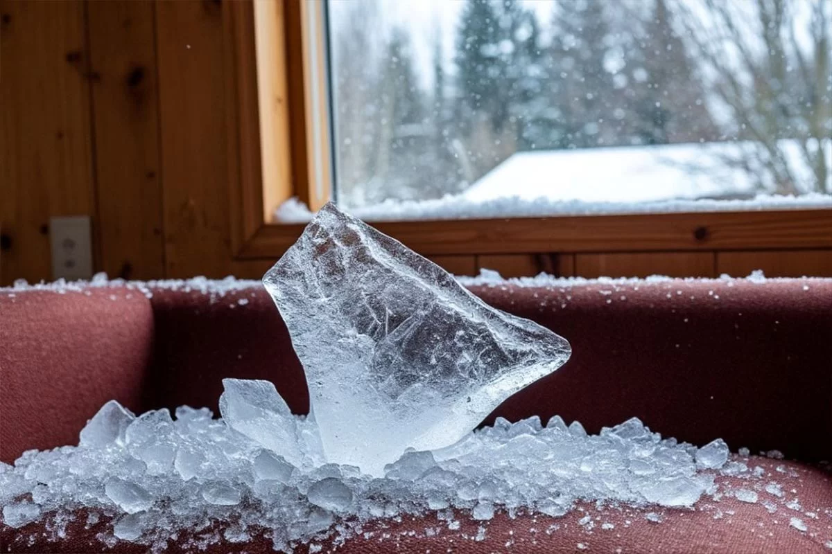 Небесная угроза: ледяная глыба с пролетавшего самолёта пробила крышу калифорнийского дома и рухнула на диван