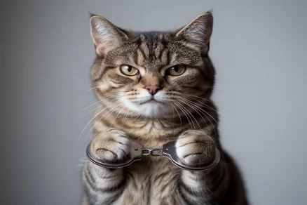 Кот с наркотиками в ошейнике попался сотрудникам колонии