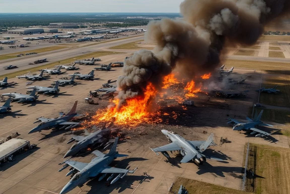 «Горит и некому тушить»: американская база в Кувейте пылает после удара Ирана, персонал сбежал