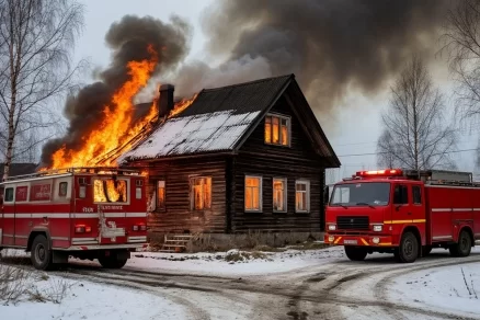 В Петропавловске-Камчатском пожарные потушили горящий частный дом