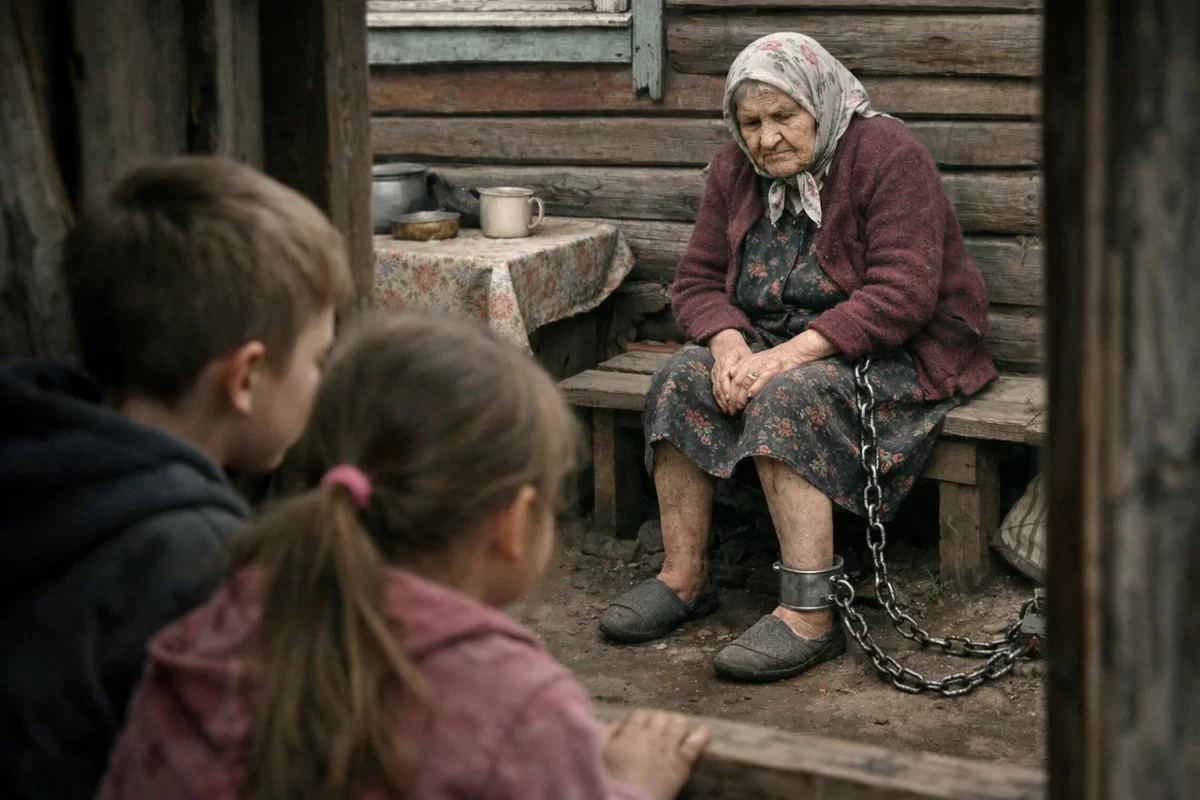 Россиянка с «хахалем» 2 года держали пенсионерку на цепи на глазах у её внуков