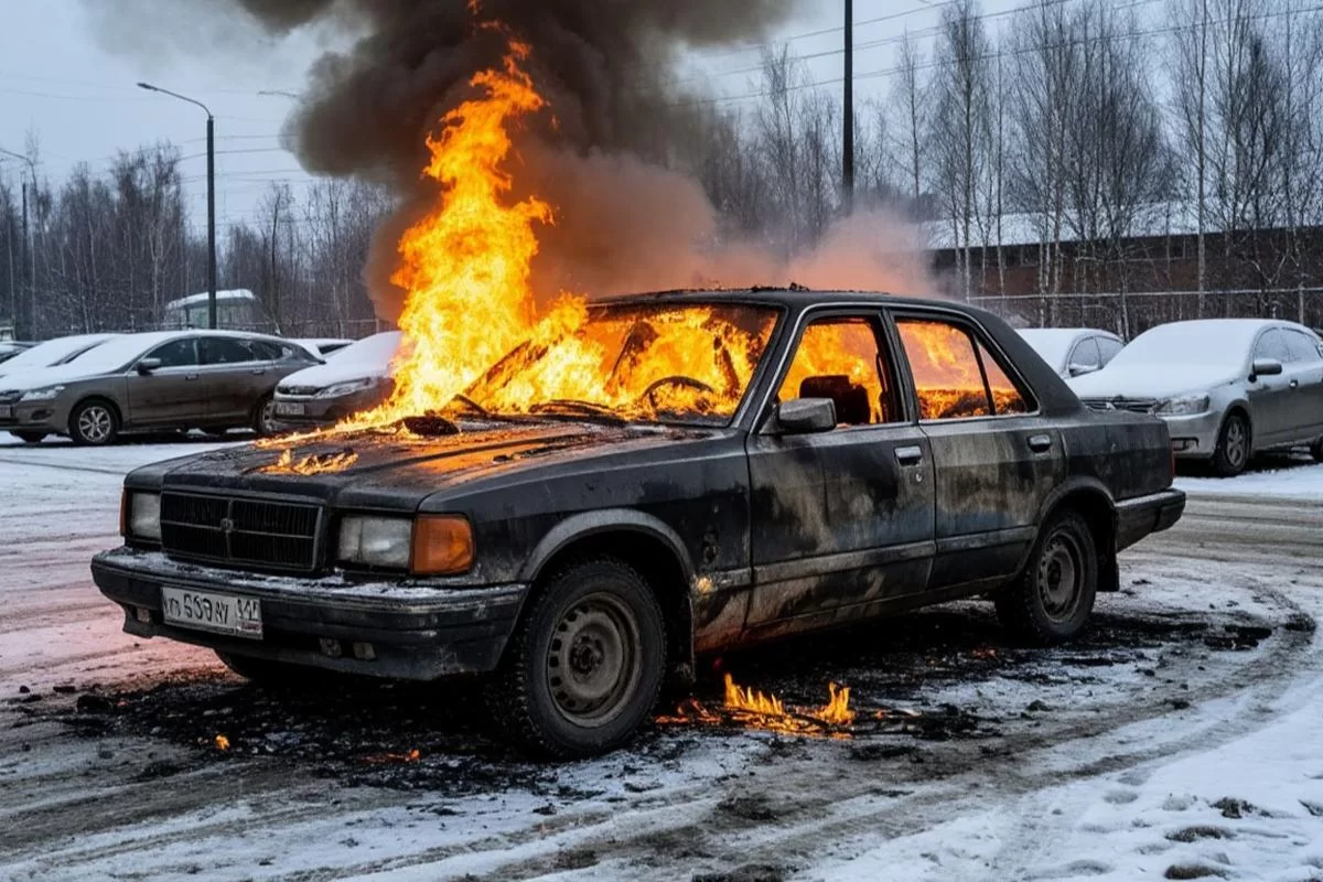 Фейерверк на парковке: у подмосковного ТЦ взорвался автомобиль, хозяин бросил машину и сбежал